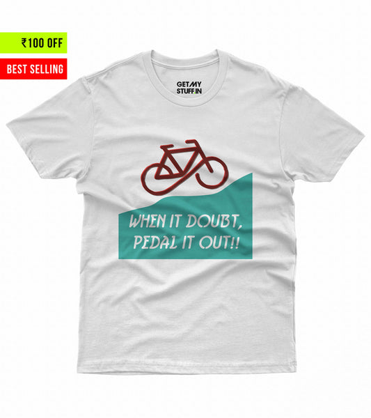 Pedal it Out - Pure White Unisex Tshirt