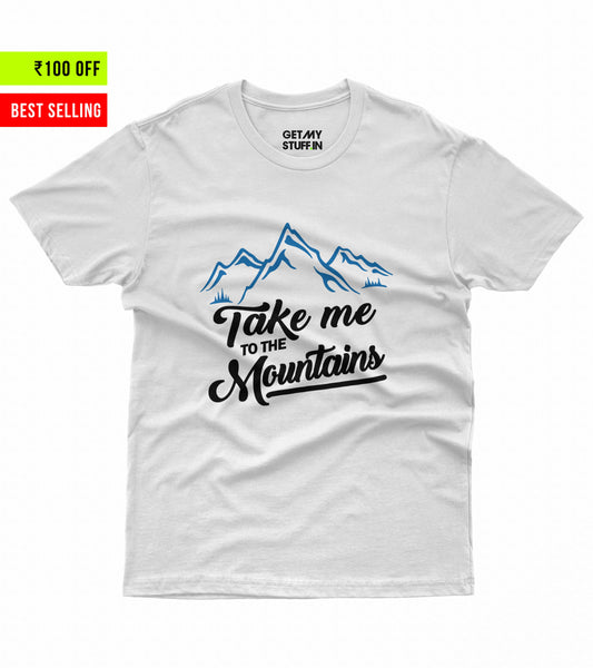 Mountains - Pure White Unisex Tshirt